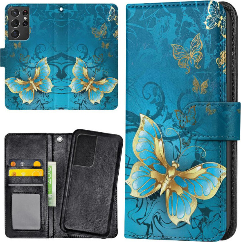 Samsung Galaxy S21 Ultra - Lommebok Deksel Sommerfugler