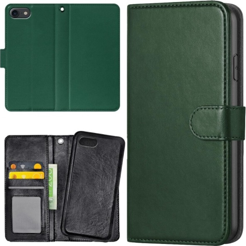 iPhone 7/8/SE - Lommebok Deksel Mørkegrønn Dark green