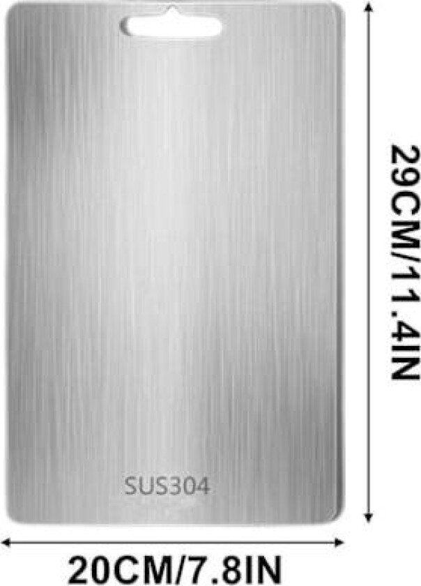 Titan skjærebrett - Rustfritt stål skjærebrett for kjøkken 304 Hakkebrett Matkvalitet For kjøtt Frukt Grønnsaker Oppvaskmaskinsikker C Kan henges H H