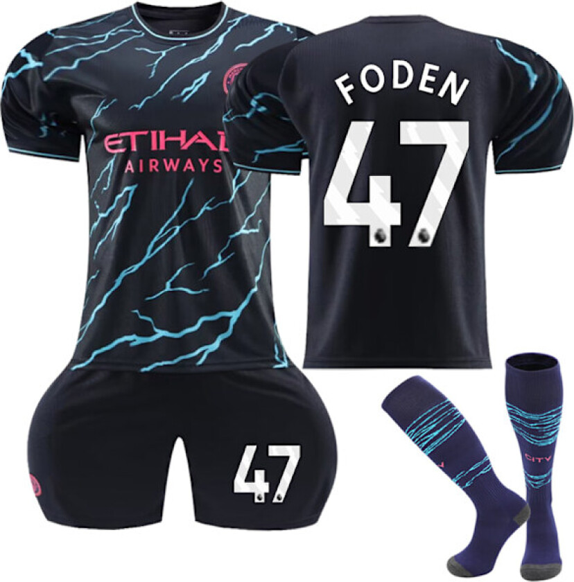 Manchester City bortedrakt for barn 2023-24 nr 47 Foden NO.47 22