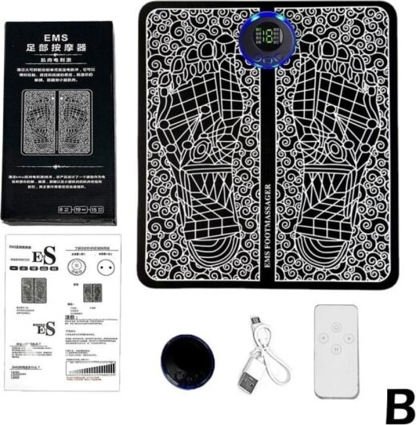 Elektrisk EMS Fotmassasje Pude Fødder Akupunktur Stimulator Massasje fjernkontroll One-size remote control One-size