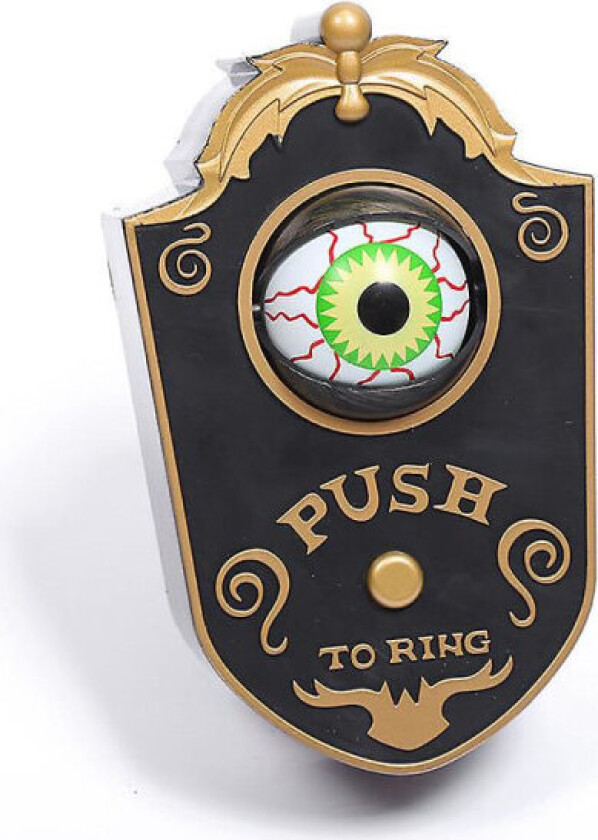 Halloween dørklokke dekorasjon, hjemsøkt dørklokke, halloween glødende øyeglober, dørklokke rekvisita svart