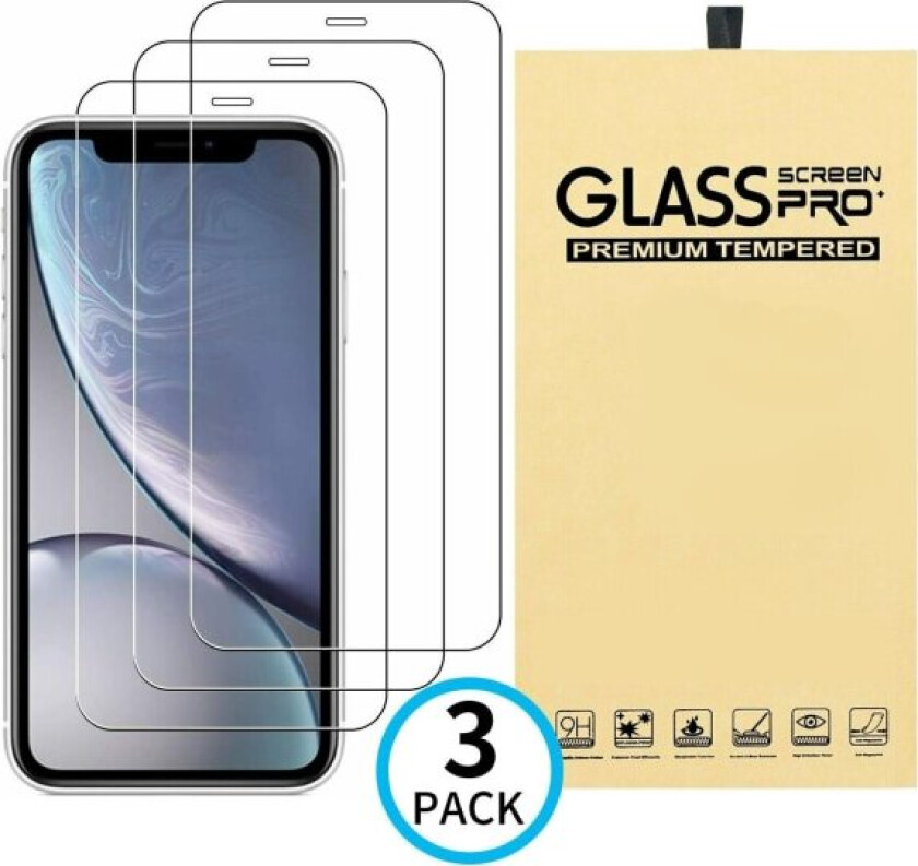 3X Herdet glassdeksel iPhone 11 Pro / X / Xs 5D Full Fit Transparent