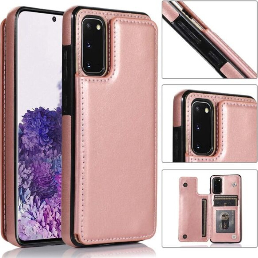 Samsung Galaxy S20 - Praktisk deksel med kortlomme (NKOBEE) Roséguld