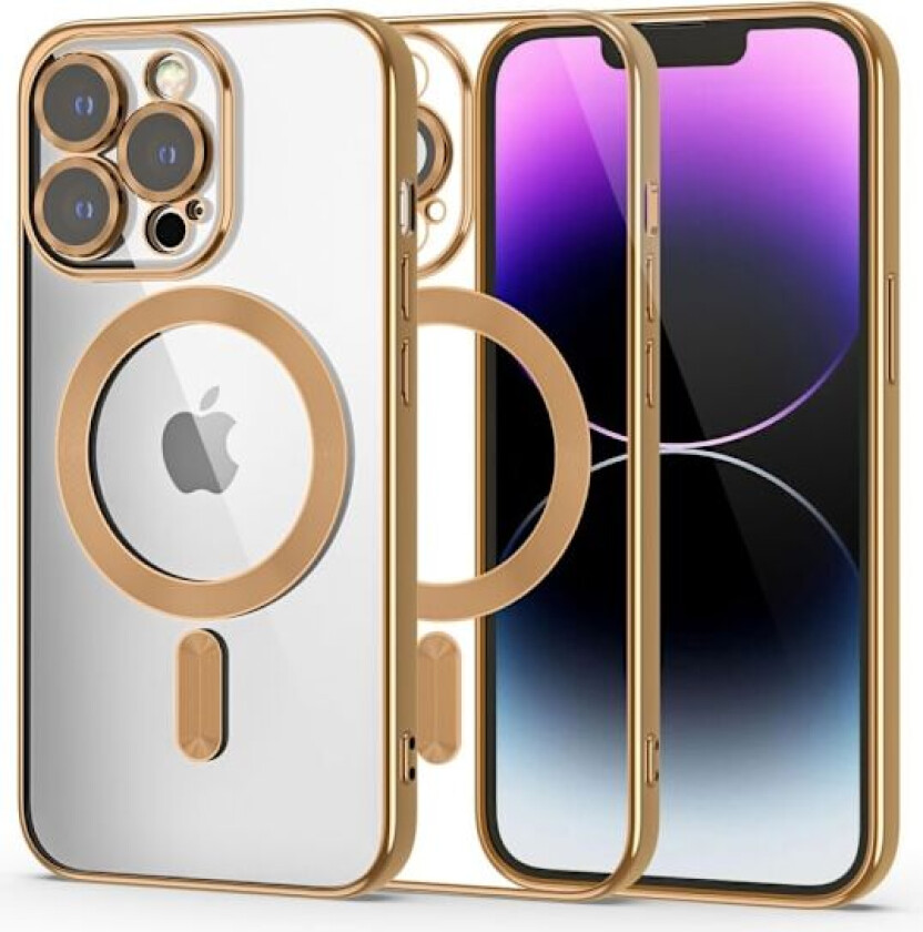 MagShine Line MagSafe case for iPhone 14 Pro - gold Transparent || Gold