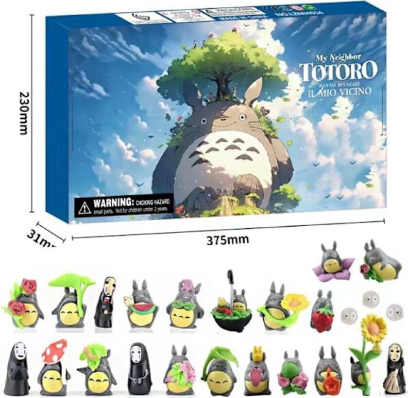 Julekalender 2024, 24 Dagers Lekefigur Byggeklosser Nedtelling Kalender, Jenter Gutter Julekalender Overraskelsesgave My Neighbor Totoro