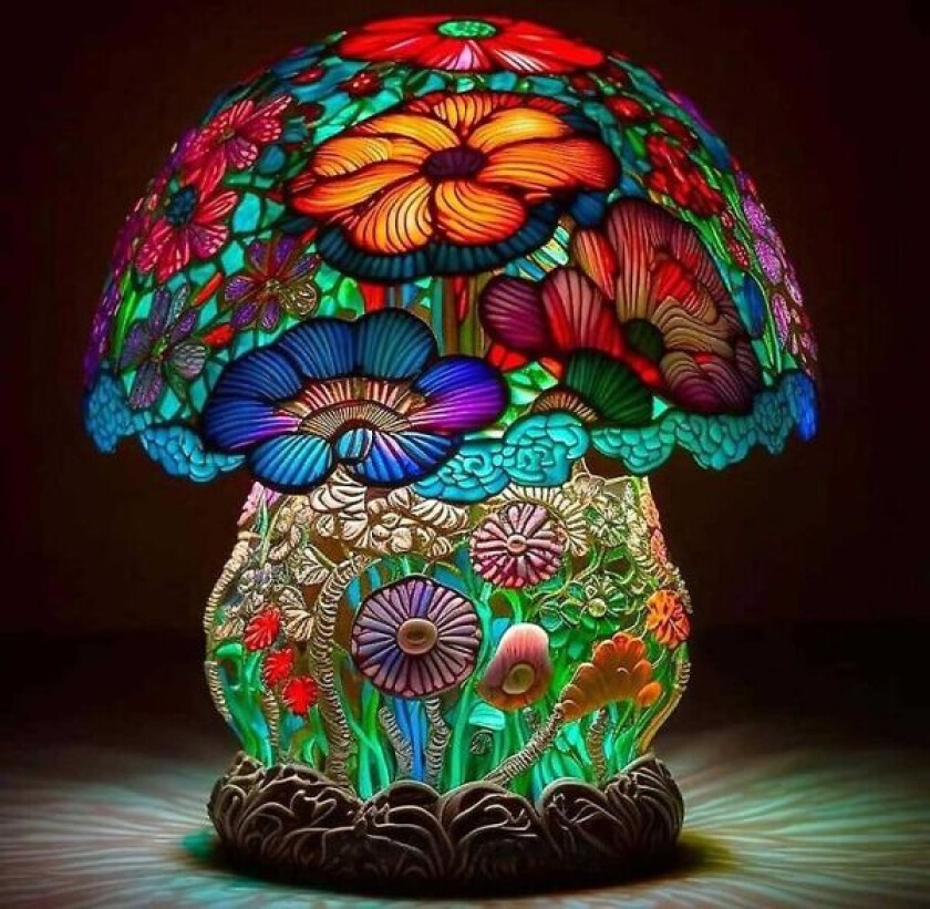 Bohemian Stained Glass Sopplampe - Dekorativ nattlampe - Harpiks prosess hjemmeinnredning COLOR 7