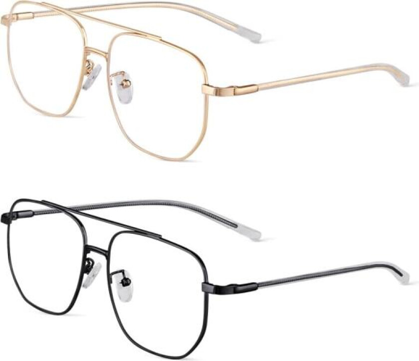 Blålysblokkerende briller, 2 stk. Anti-blålys spillbriller Motebriller, Blålysblokkerende briller Blåfilterbriller for kvinner og menn