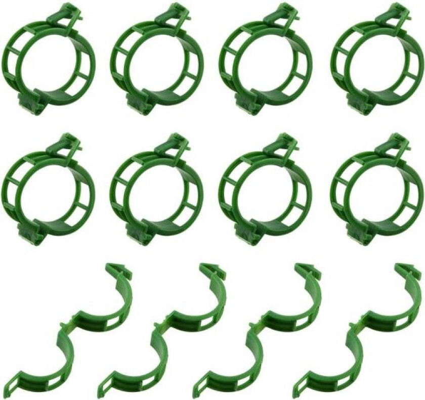 Planteklemmer for plantestøtte/ espalier 200-pakke - Green