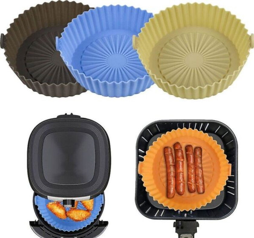 Airfryer Silikon Gryte Airfryer Ovnstilbehør Stekebrett Non-stick Pan