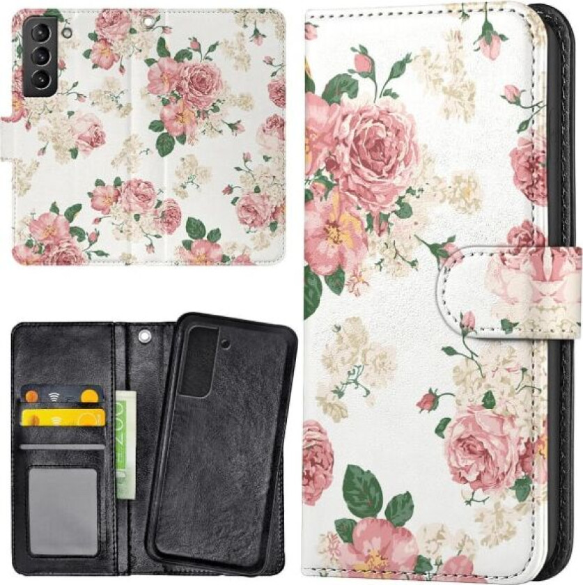 Samsung Galaxy S22 - Lommebok Deksel Retro Blomster Multicolor