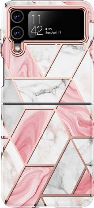 Samsung Galaxy Z Flip 3 - Eksklusivt støtdempende marmordeksel Rosa