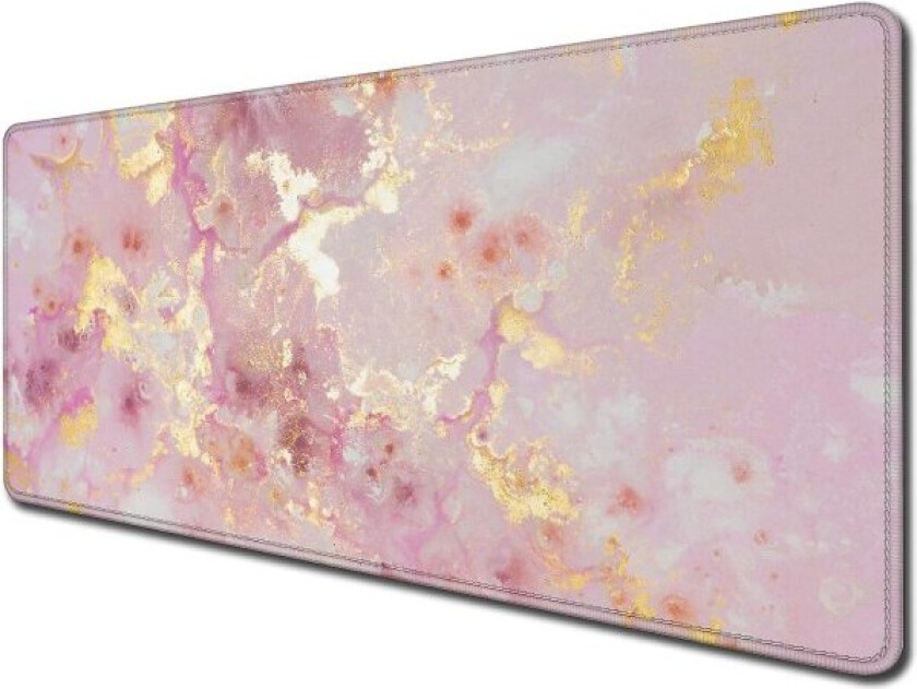 Stor Musematte, Søt Rosa Skrivebordsmatte, Marmor Tastatur Musematte, Sklisikker Gummibase