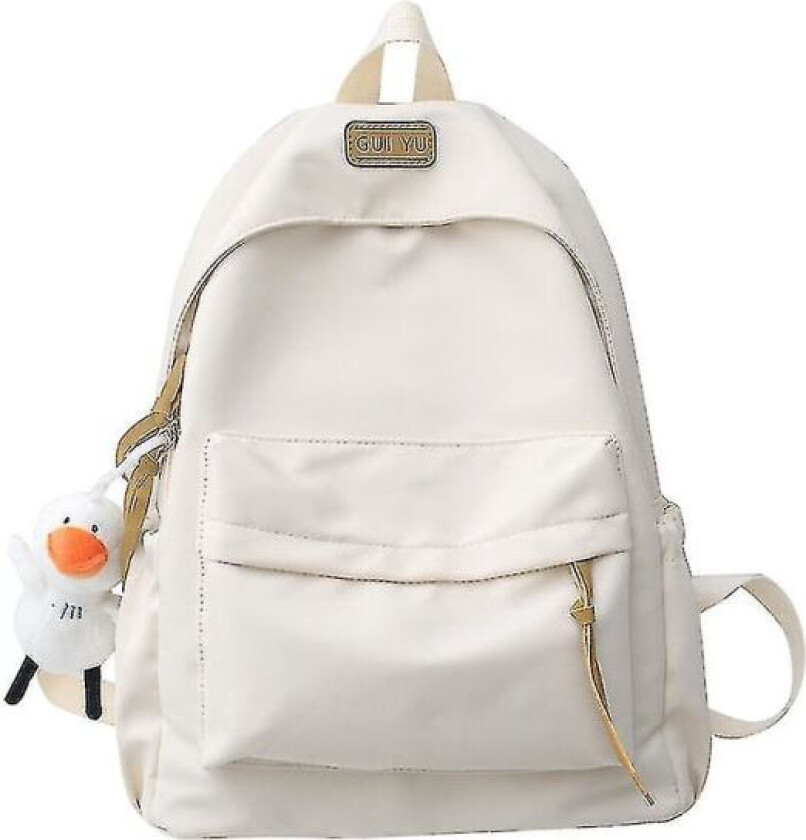 Gymnasbager for jenter College Student Laptop Ryggsekk Dame Skolesekk Teen Girl Svart Boksekk Søt And Dukke Hvit
