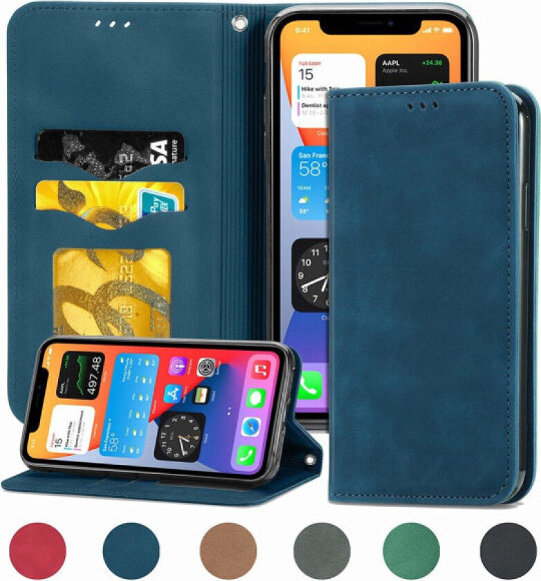 iPhone 12 Pro - Profesjonelt Floveme Lommebokdeksel Mörkblå