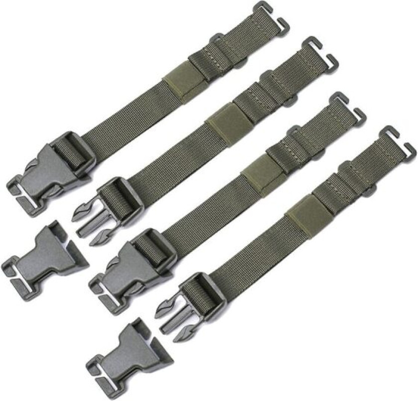 4 stk. Ryggsekkstropper med spenner Kompresjonsryggsekk Tilbehørsstropp Bagasjeremmer Grønn