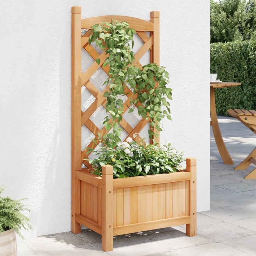 Plantekasse med espalier brun heltre gran