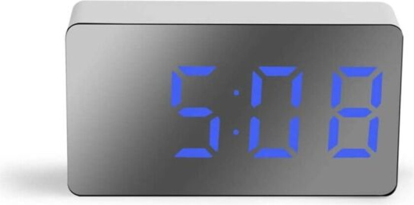 Vekkerklokke LED-speil Digital Vekkerklokke Snooze Bordklokke Våkne Mute Kalender Dimbar Elektronisk Skrivebordsklokke s Hjemmedekorasjon Klokke