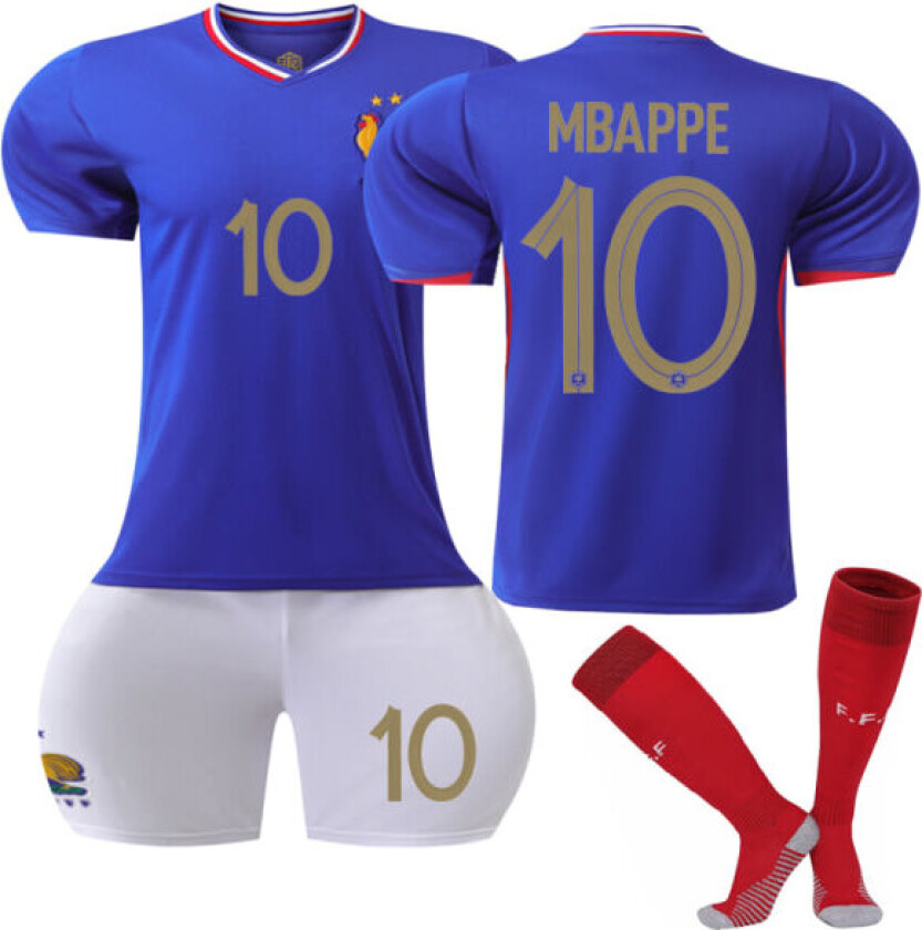 Frankrike Hjem Fotballdrakt sett nr 10 Mbappe voksen L adult L