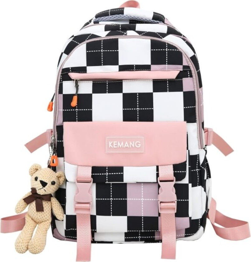 Søt Kawaii Ryggsekk med Tilbehør for Jenter Skole Preppy Ryggsekk Laptop Saker Vanntett Over 6 År Gammel Rosa