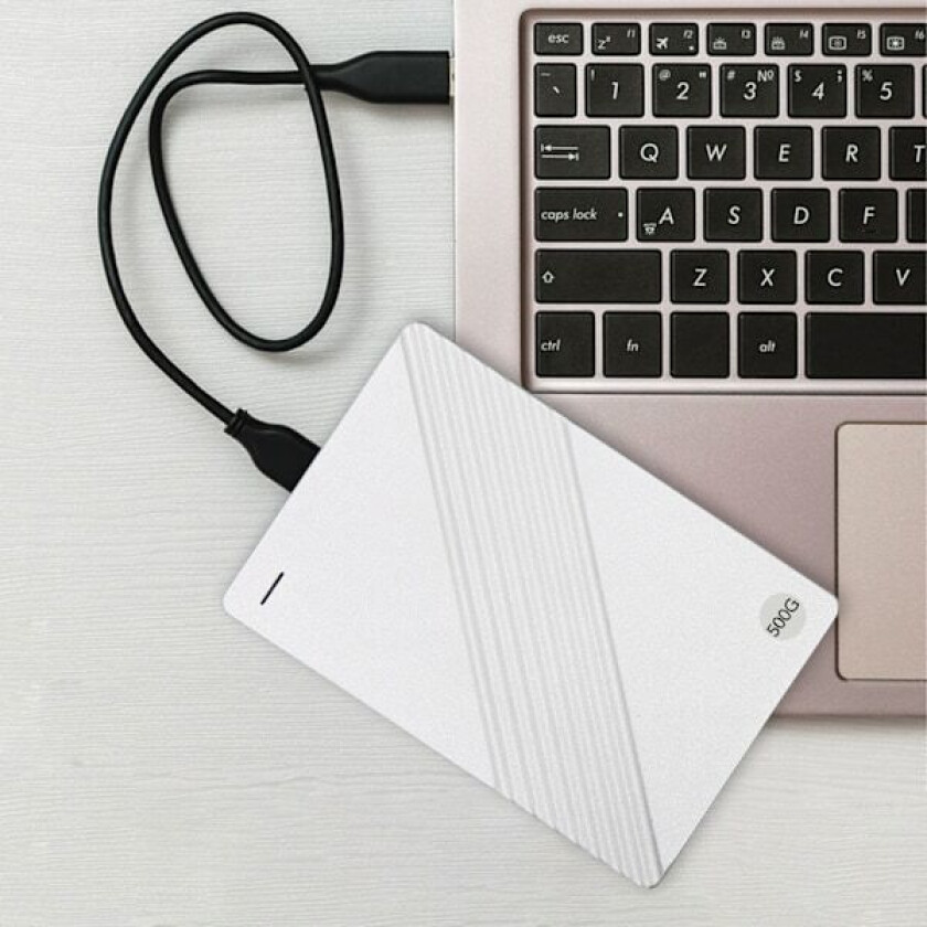 Ekstern harddisk Ultrathin 2,5 tommer USB 3.0 Aluminiumlegering Plug and Play Mobil harddisk for datamaskin TV Telefon Sølv 500GB