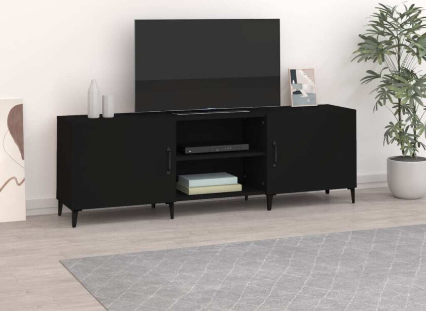 TV-benk svart 150x30x50 cm konstruert tre