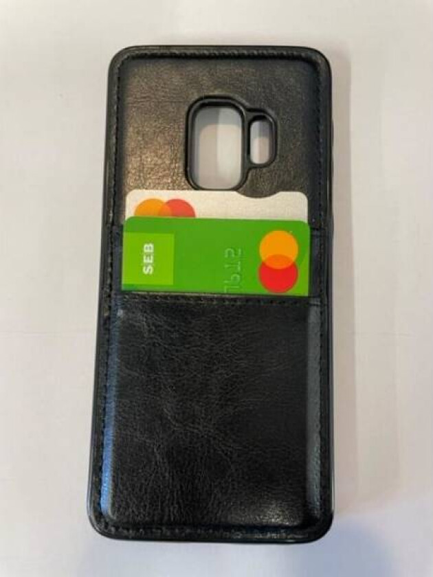 Samsung S9-deksel med 2 kortspor, syntetisk skinn Black