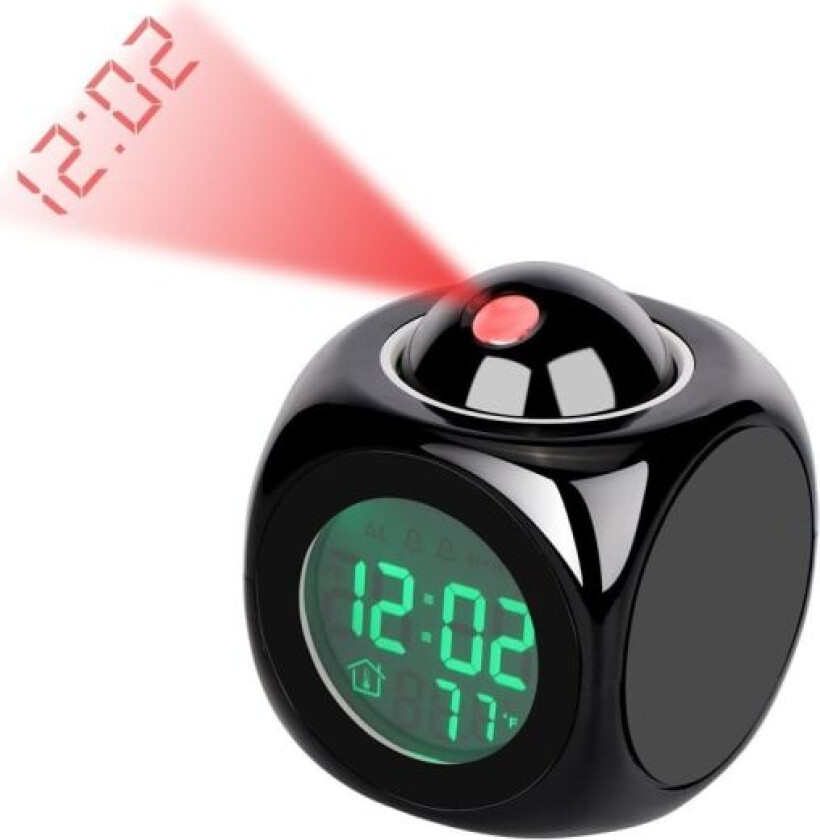 Projektor Vekkerklokke Digital Klokke Projektor på Taket med Stemmepratende Temperaturvisning