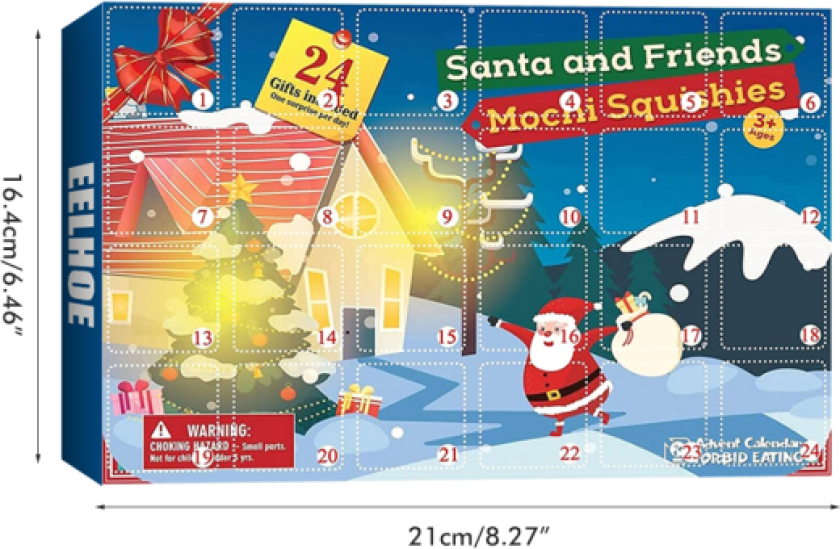 Julekalender 2021 med 24 Dagers Nedtelling, Blindboks, Stressavlastende Leke, Utdanningsleker, Gave til Barn og Voksne