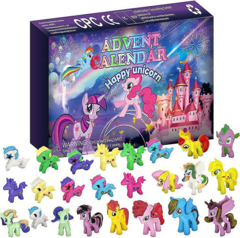 24-dagers enhjørning adventskalender 2024 juleleker overraskelse for småbarn barn jule nedtelling gave til barn nyttår overraskelse