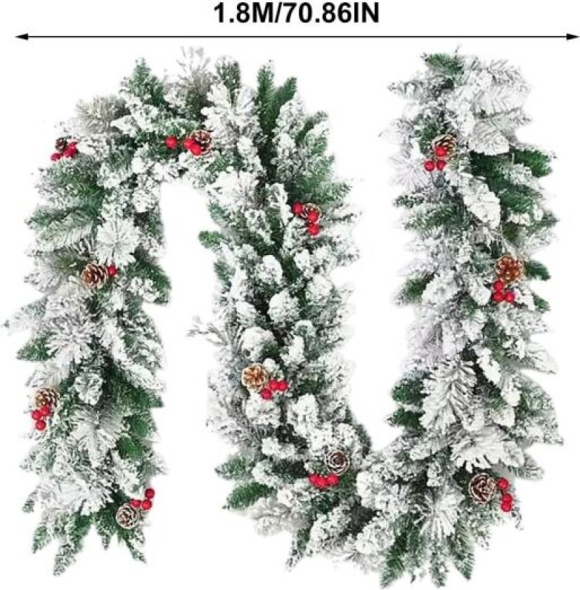 Julekrans i rotting, kunstig julepynt i rotting, julepynt til innendørs eller utendørs dekor