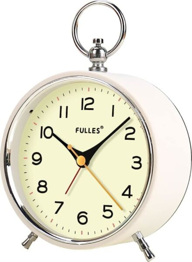 Analog Alarm Clock Non-tick Rund Alarm Clock med Lysende Funksjon (Hvit)