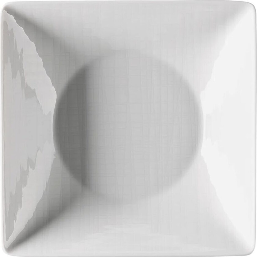Mesh kvadratisk dyp tallerken 20 cm hvit