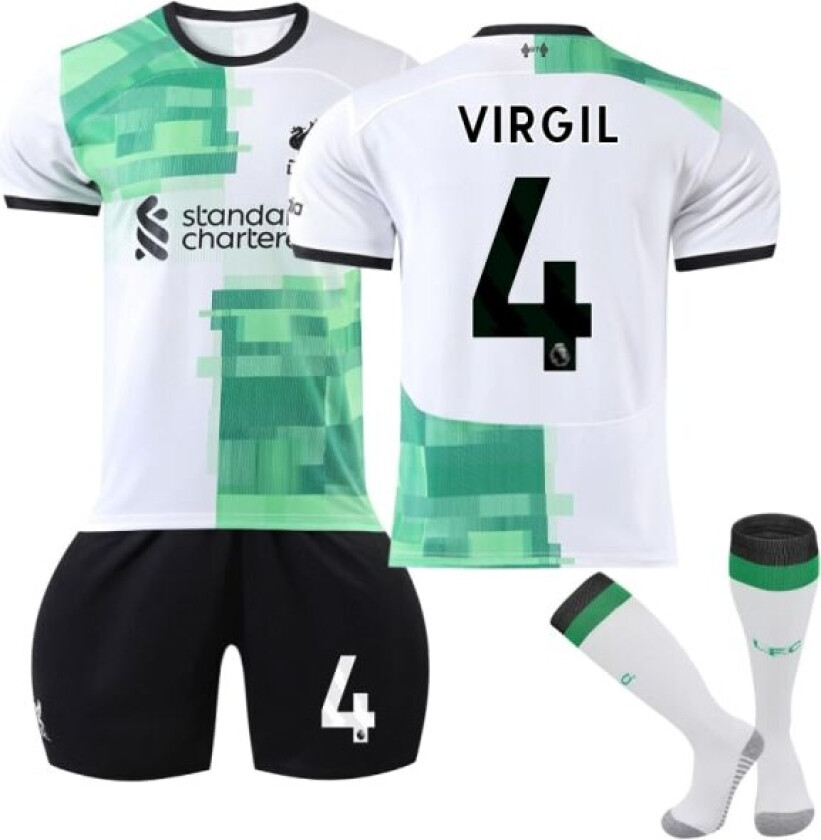 2023-2024 Liverpool Borte Barn Fotballdrakt Kit nr 4 VIRGIL 20 20