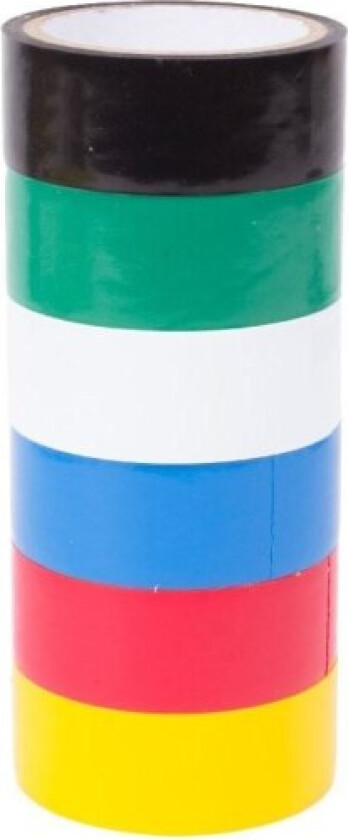 6-Pak Elektrikertape / PVC-tape - 6 x 3,5 m Multicolor