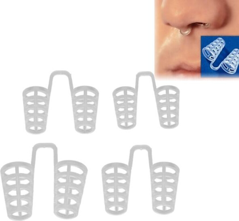 4 stk. Mini Anti-Snorking Nese Klips Transparent Komfortabel Søvnhjelp Stopp Snorking Enhet