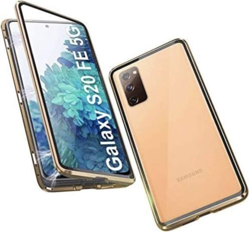 Samsung Galaxy S20 FE - Stilsikkert Dobbelt Magnetisk Deksel Guld