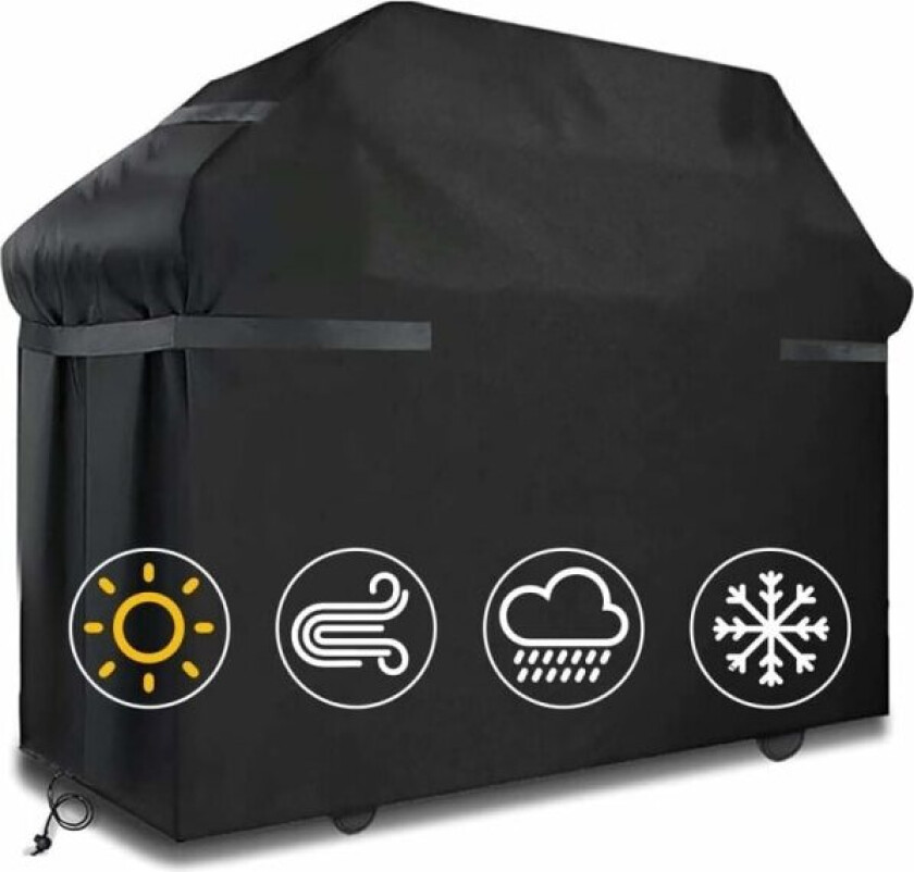 Grilltrekk Vanntett trekk Vindtett, rivebestandig trekk med stropper og oppbevaringspose (145x61x117cm)