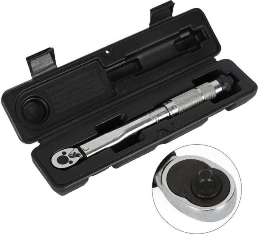 Justerbar momentnøkkel 1/4 \"5-25 Nm Skralle Reparasjonsverktøy Skralle med etui Ny"