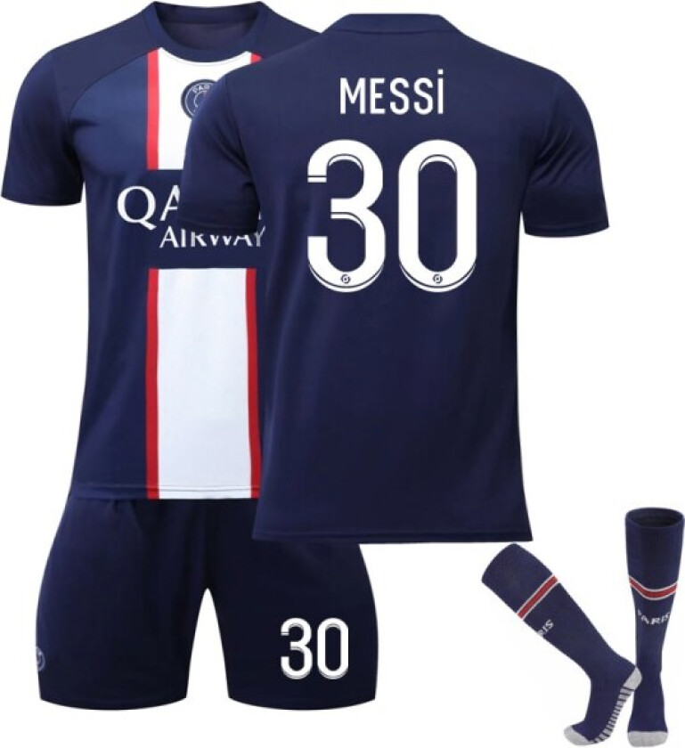 Messi Kids Fotballsett Fotballdrakt Treningsdrakt 22/23 Hjem 24(130-140CM)