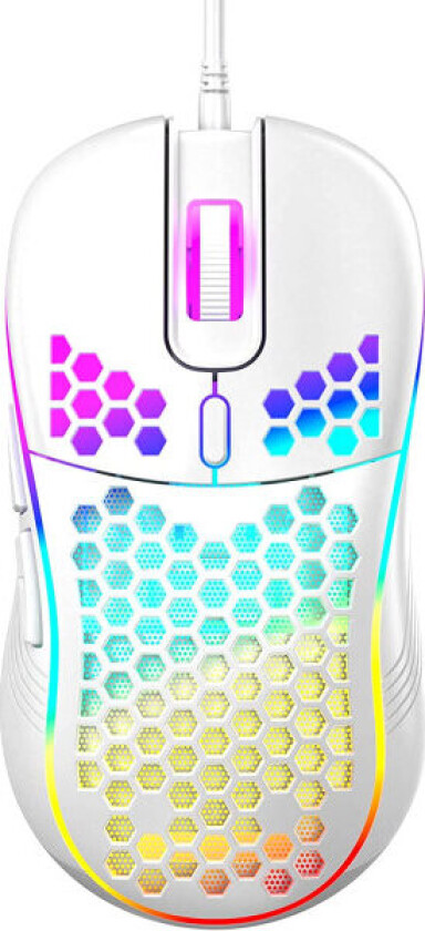 Honeycomb Wired Gaming Mouse, RGB-bakgrunnsbelysning og 7200 Justerbar