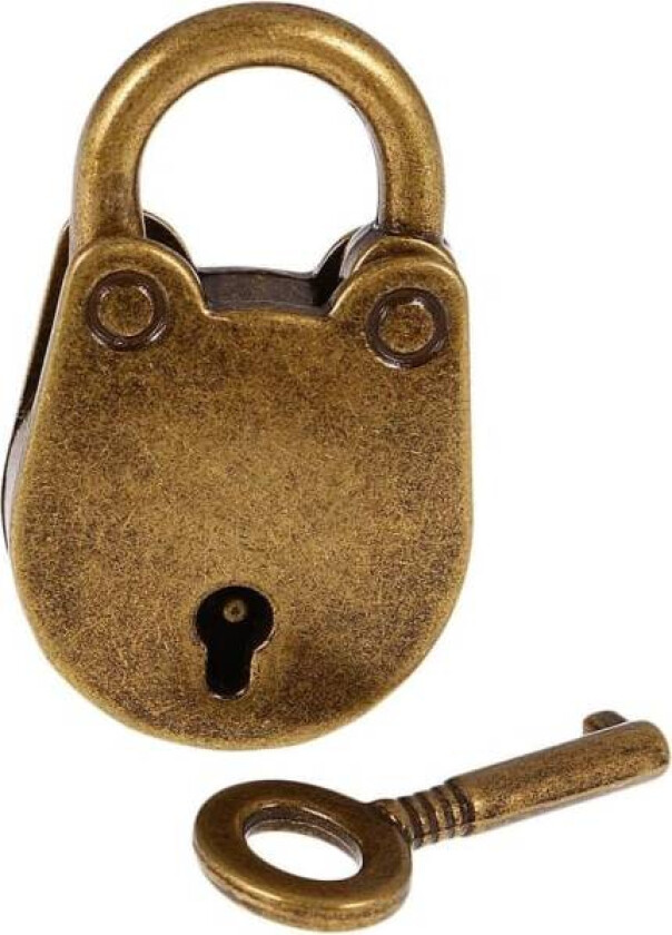 Hengelås med nøkkel Bjørnform Mini Hengelås Vintage Antikk Stil