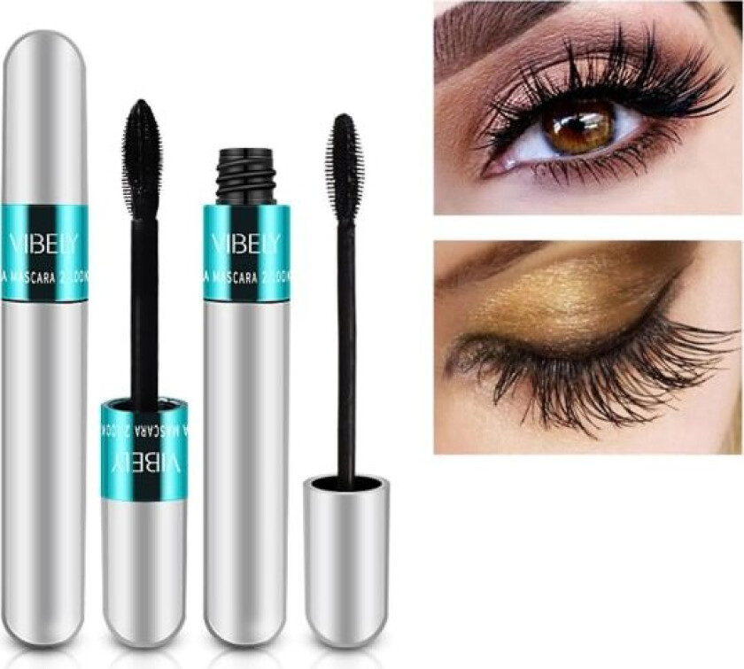 2 i 1 Vibely Mascara 5x lengre vanntett kosmetikk for naturlig forlengelse og fortykning Ingen klumper 4d silkefibermaskara