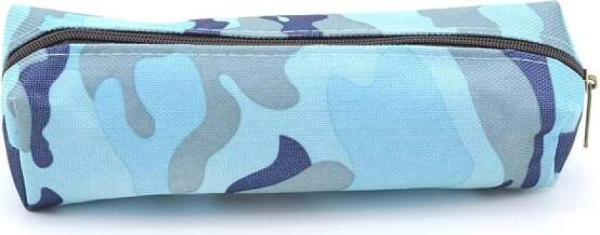 Liten sminkepung / pennal - Blå Kamuflasje Blue