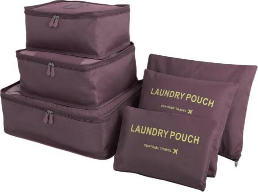 6 stk Reisearrangør Pakkeposer Pakkekuber Sett Reisebagasjearrangører Koffertoppbevaringsposer Kompresjonsposer