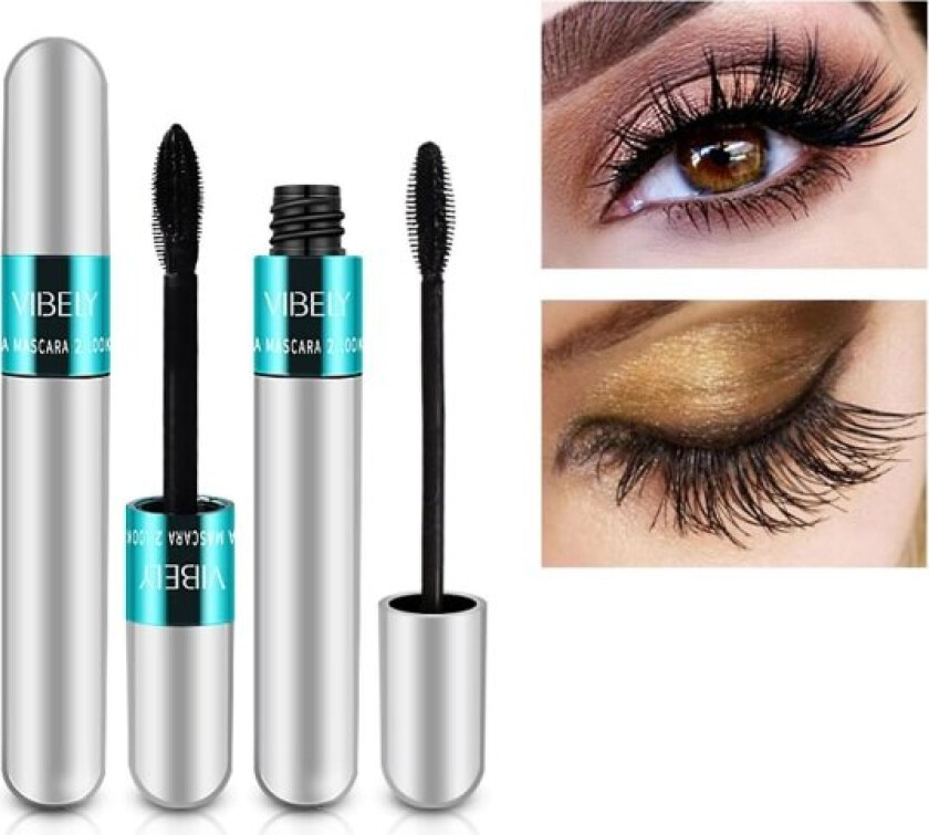 2 i 1 Vibely Mascara 5x lengre vanntett kosmetikk for naturlig forlengelse og fortykning uten klumper 4d silkefiber mascara