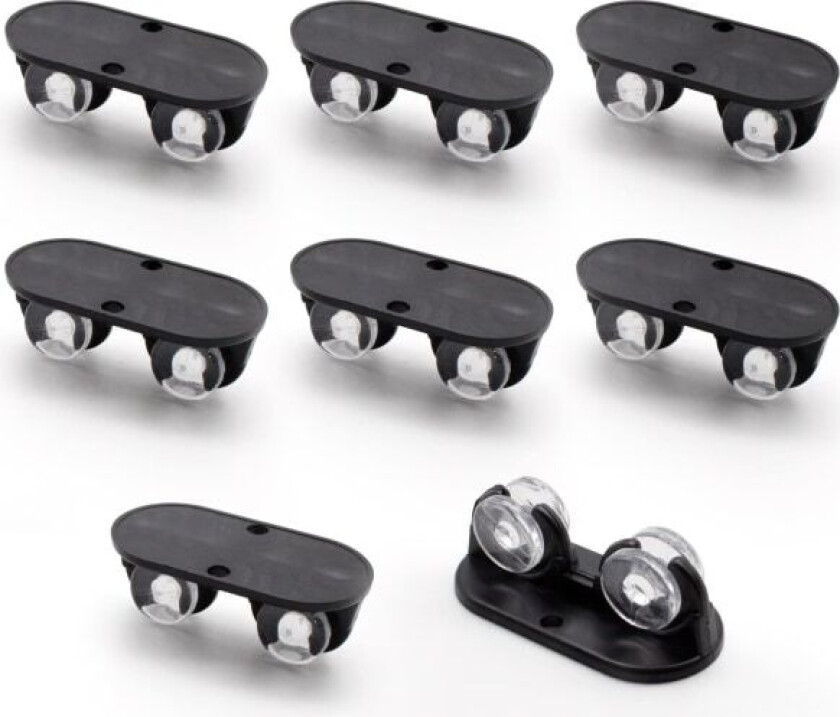 12 stk små møbelhjul, mini plasthjul, hjul liten glideskrin flyttekasse ingen riper, ingen støy, egnet for søppelkasser, oppbevaringsbokser