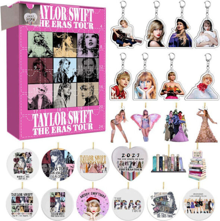 Taylor Swift Blind Box Julekalender med 24 gaver, dekorasjoner og nøkkelringer GJ185-004 GJ185-004 Blind Box