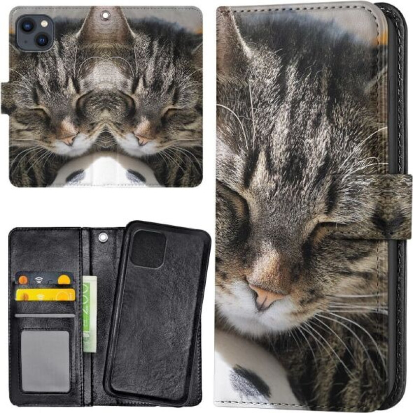 iPhone 15 - Lommebok Deksel Sovende Katt