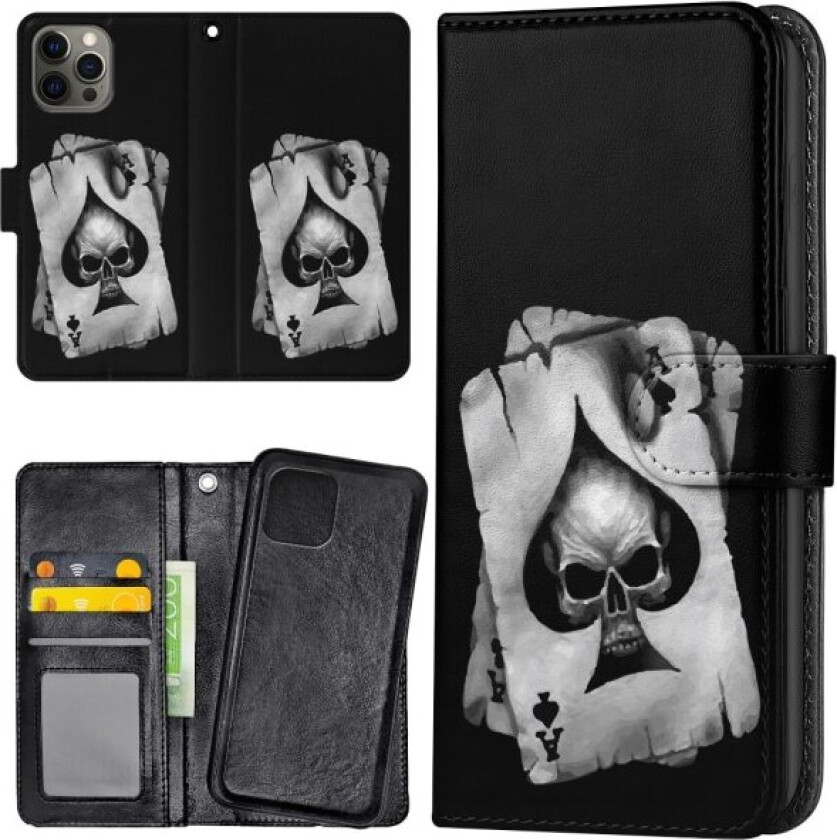 iPhone 15 Pro Max - Lommebok Deksel Dødningehode Kortstokk